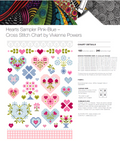 Hearts Sampler in Pink & Blue