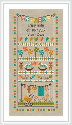 Little Dove - Baby Bunting Birth Sampler