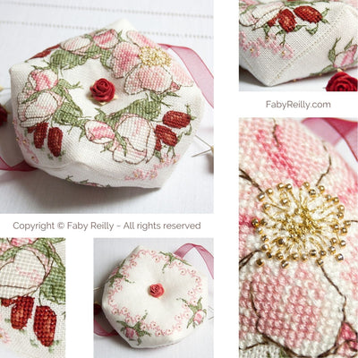 Faby Reilly - Wild Rose Biscornu