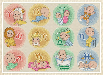Artmishka - Sampler Baby Horoscope